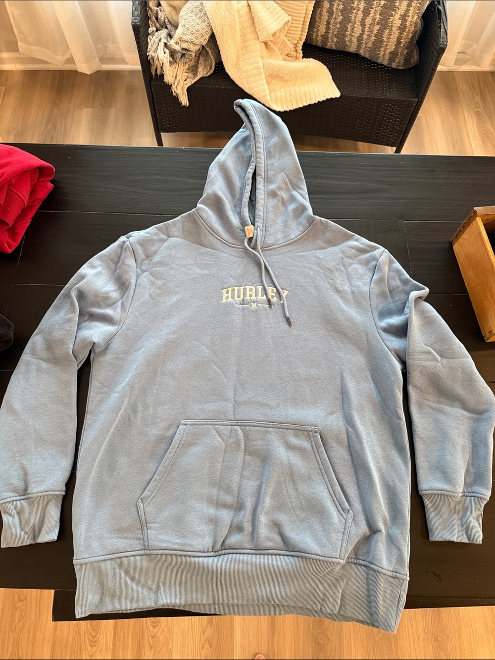 Hurley Men's Light Blue Hooded Pullover Sweatshirt